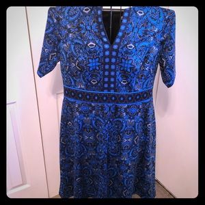 Gorgeous indigo blue and black empire dress